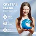 TAKIMO 16OZ Crystal Clear Epoxy Resin Kit - 1:1 Mixing Ratio, Bubble Free & Anti-Yellowing - High Gloss Casting & Coating Resin for Jewelry, River Tables, Bar Top, Countertops & Wood - Heat Resistant
