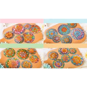 capasin Mandala Stickers 48 Pcs PET Kit for Scrapbooking Waterproof Clear Sticker Junk Journaling Supplies Journal Diary Planner Collage Laptop Paper Crafts Outlines Glitter Shiny Decorative Decals