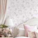 Dimoon 393"x17.3" Pink Wallpaper Floral Contact Paper Peel and Stick Wallpaper White Vintage French Country Renter Friendly Bathroom Boho Flower Removable Wall Paper Kitchen Self Adhesive Vinyl Roll