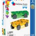 MAGNA-TILES Cars  Green & Yellow 2-Piece Magnetic Construction Set, The ORIGINAL Magnetic Building Brand