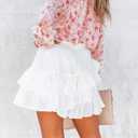 Aoudery Flowy Shorts for Women Casual Ruffle Tiered Skorts High Waist Mini Tennis Golf Skirt Boho Summer Shorts