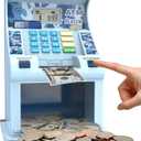 ATM Piggy Bank for Kids，ATM Bank Cash Coin Saving for Real Money with Debit Card，Coin Recognition, Balance Calculator, Electronic Savings Safe Box，Gift for Ages 6-13 Piggy Bank