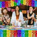 6 Pack 59Ft Rainbow Parade Floats for Trailer Car, Colorful Wavy Foil Fringe Garland Tinsel Streamers Hanging Banner Table Skirts for Graduation Homecoming Holiday Birthday Pride Party (Rainbow)