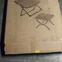 HollyHOME X-Large Saucer Chair with Foldable Ottoman, Comfy Oversized Folding Chair and Folding Footrest Stool Set, Faux-Fur Reading Chair and Footstool for Living Room, Light Khaki Chair & Stool