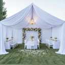 Outpain 50ftx40ft White Backdrop Ceiling Drapes,10Panels 40ft Height Wrinkle Free Tent Draping Curtains, Fabric Drapery Ceiling Drapes for Wedding Ceremony Birthday Theme Parties with Rod Pocket