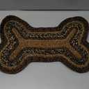 VHC Brands Espresso Indoor/Outdoor Pet Food Mat for Dogs Cats Kitchen Small Bone Rug 11.5x17.5