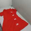XXTAXN Women's Summer Boat Neck Short Sleeve Elegant Y2k A Line Mini Dress (XL, Red)