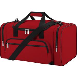 Small Duffel Bag 17 inch Carry On Weekender Bag for Travel Gym Sport (17x10x9 in)  Red