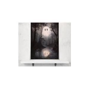 Halloween Decor Wall art Prints Dark Forest Ghost Ghost Poster art Holiday Art Gifts 12x16in Unframed