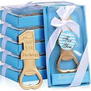 19 Pack My 1st Birthday Party Favor Supplies Present for Guest 1 Bottle Opener First Anniversary Decoration Souvenirs Souvenir Return Gift for Boy or Girl (Blue)
