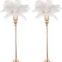 32.5 inch Versatile Metal Wedding Centerpieces Vase, Set of 2 Tall Gold Trumpet Vases Road Lead for Wedding, Reception, Party, Events, Anniversary (Gold, 32.5in - 2Pcs)