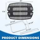 SafBbcue 7584 25" Cast Iron Cooking Grates & 65032 23.75" Grill Burner for Wber Q300 320 3000 3200 57060001 586002 Grills, Baby Q Grill Grids & Grates and Grill Burner Tube Kit for Weber 7646 & 65032