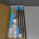 Carpet Rake for Pet Hair Removal - Reusable Pet Hair Remover, 60 Adjustable Long Handle Cat Dog Carpet Rake Scraper with Patented Design, Dog Hair Rake Brush for Rugs, Mats (Blue)