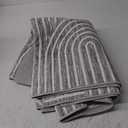 Washable Rug 4x6 Area Rugs for Living Room, Abstract Rug for Bedroom, Soft Rainbow Non Slip Throw Rugs with Rubber Back, Low Pile Stain Resistant Boho Geometric Carpet for Dining Room, Ash