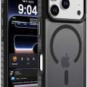 DEERLAMN Strong Magnetic Case for iPhone 17 Pro 6.3-Inch,[Compatible with Magsafe][Military Grade Drop Protection] Translucent Matte Shockproof Protective Phone Cover-Frosted Black