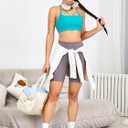 RUNNING GIRL Y-Back Sports Bras for Women, Medium Impact Wirefree Padded Bra Workout Crop Top Longline Sports Bra Push up (Green, XL)