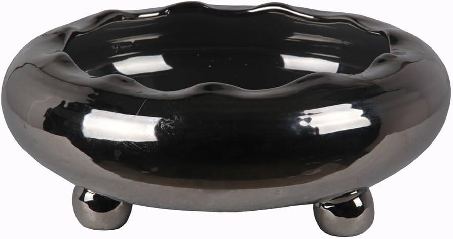 Privilege 86071 Ceramic Bowl, Large, Metallic
