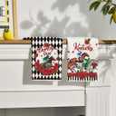 Artoid Mode Diamond Plaid Jockey Horse Racing Rose Kentucky Kitchen Towels Dish Towels, 18x26 Inch Seasonal Decoration Hand Towels Set of 2