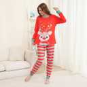 LIONVI Family Matching Christmas Pajamas Set Cotton Xmas Deer Holiday Pajamas Sleepwear Dad Mom Kids PJs (M)