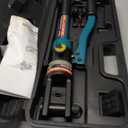 YQK-120 Hydraulic Crimping Tool 8T, Wire Crimper for Battery Cable Terminals 10-120mm(8 AWG to 4/0 AWG) with 8PCS Hex Dies, 16mm Stroke,180Swivel Head - Professional Electrician Crimper(Blue)