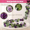 JUSTOYOU 2 Pack (15.8FT) Fake Rose Garland, Artificial Roses Vines Flower Garland Hanging Floral Vine Wedding Home Backdrop Party Arch Arrangement Decoration