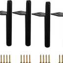 6 inch Furniture Legs Set of 4 Heavy Duty Black Metal for Sofa Couch Dresser Cabinet Coffee Table Dresser TV Stand Cabinet Replacement with Rubber feet (6 inch, Black)