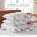 Levtex Home Pisa Reversible King/Cal King Quilt Set (106x92in) with 2 Pillow Shams (36x20in) - Floral Peacock - Grey, Taupe - 100% Cotton King Size Quilt Bedding Set - Lightweight, Soft, Pre-Washed