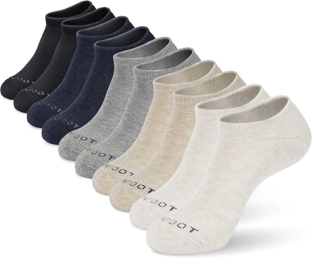 MONFOOT Men's/Women's 4-10 Pairs Cotton Cushion Low Cut Ankle Socks, Multipack