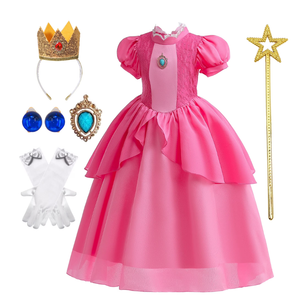 Hansooncood Princess Peach Costume Adult Super Borthers Costume Women Halloween Pink Medium