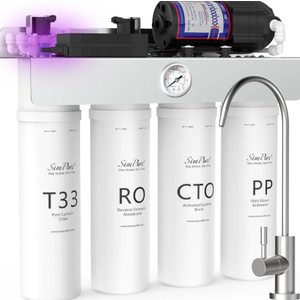 SimPure T1-400 8 Stage 400GPD Under Sink Tankless RO System Nearly 0 TDS SimPure T1-400 8 Stage 400GPD Under Sink Tankless RO System Nearly 0 TDS