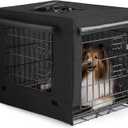 DONORO Dog Crates for Small Size Dogs Indoor Double Door Dog Kennels & Houses for Puppy and Cats, Collapsible Metal Contour Dog Cages (Black, 30.0" L x 19.0" W x 21.0" H)
