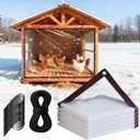 6.6x13ft Chicken Coop Cover for Winter,Chicken Coop Tarp with Elastic Cords & Rope,Waterproof Windproof Winterizing Insulation for Chicken Run,Porch Patio Poultry Enclosure