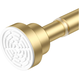 AIZESI Gold Tension Curtain Rod No Drilling 28-50 Inch 1PCS,Spring Tension Rod Non-Slip,Bathroom Shower Rod Non-Rust,Adjusatable Tension Rod For Windows Doorway Curtains