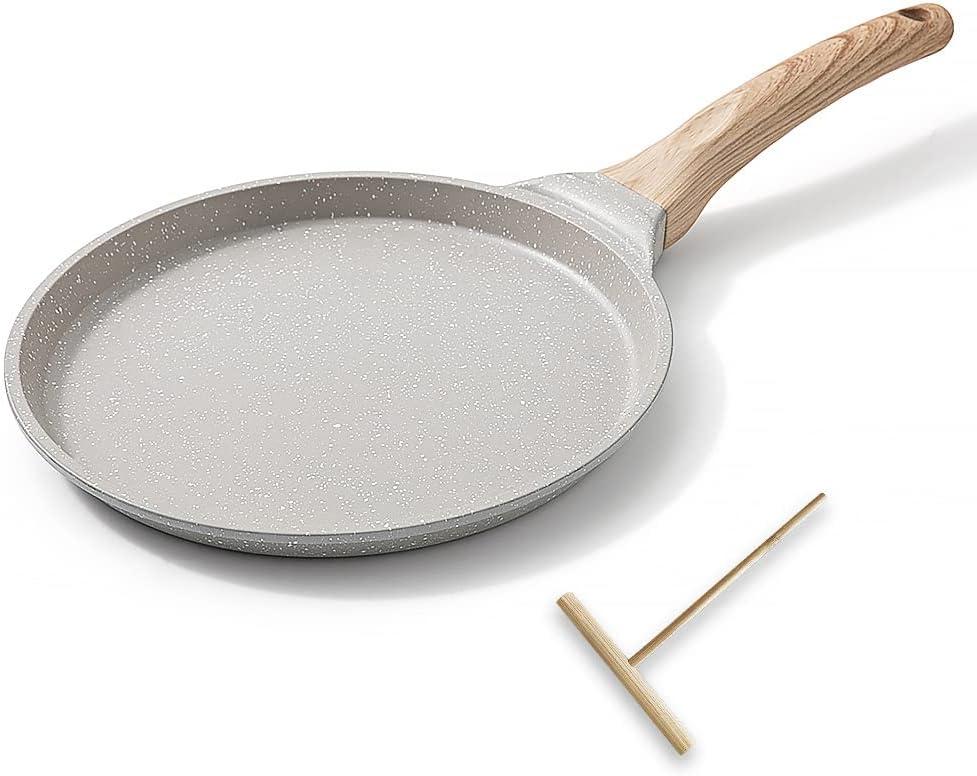 8 inch Crepe Pan, Nonstick Pan for Crepes Omelette Tortillas, Dosa Tawa Tortilla Pan, Griddle Pancake Pan for Roti Indian, Induction Compatible (White) 8 inch Crepe Pan, Nonstick Pan for Crepes Omelette Tortillas, Dosa Tawa Tortilla Pan, Griddle Pancake Pan for Roti Indian, Induction Compatible (White)