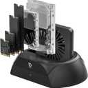 Hard Drive Docking Station, Pcie NVMe Adapter with Cooling Fan Superior Cooling Efficiency, External Hard Drive Reader Compatible with M.2 NVMe/SATA SSD & 2.5" and 3.5" SATA HDD SSD