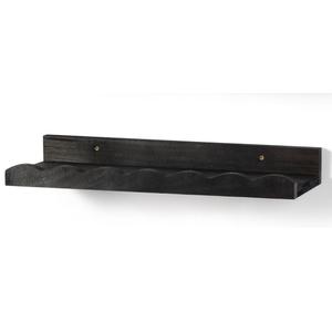 Floating Shelves for Wall Décor 24 Inch Long Set of 2 Nursery Book Shelves Bathroom Shelves Over Toilet Shelf for Books, Plants, Toys, Photo Frames, Picture Ledge-Black