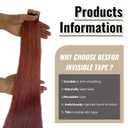 Tape In Hair Extension 18inch 100% Real Human Hair Tape In Extension For Women #14 Auburn Color Skin Weft PU Tape In Extensions Human Hair 50g 20pcs/Pack