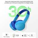 Belkin SoundForm Mini - Wireless Bluetooth Kids Headphones, 30H Battery, 85dB Safe Volume Limit, Built-in Microphone - Toddler On-Ear Earphones for iPhone, iPad - Ideal for School - Blue w/Case