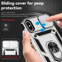 2 x Hitaoyou for iPhone Xs Max Case with Camera Cover & Kickstand Military Grade Shockproof Heavy Duty Protective Magnetic Case for iPhone Xs Max 6.5'' Silver