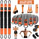2 in 1 18PCS Heavy Resistance Bands & Assisted Pull Up Bands Combo  300LBS/225LBS with Non-Slip Handles, Ankle Straps, Door Anchor, Adjustable Bands & Foot Pedals for Strength Training