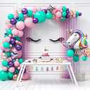 HOUSE OF PARTY Unicorn Balloons Arch Kit| Pink, Purple & Gold Confetti Balloon | Latex Balloons for Birthday, Photo Booth, Bridal Shower Party Decorations