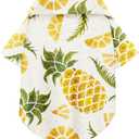 Hawaiian Dog Shirt Lightweight and Breathable Summer T-Shirt with Tropical Prints, Fun Beach Outfit for Small, Medium, and Large Dogs, Perfect for Hot Days and Outdoor Vacation.Pineapple, 3XL