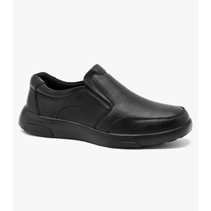 OrthoComfoot Men's Orthopedic Leather Dress Walking Shoes: Comfortable Plantar Fasciitis Oxfords with Arch Support, Business Diabetic Slip-On Loafers for Foot and Heel Pain Relief 45 Black