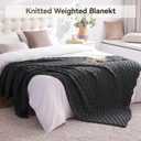 Knitted Weighted Blanket Kids, No Beads Heavy Blanket 40 x 60'' 7lbs, Breathable Chunky Knit Blanket, Cooling Weighted Blanket for Hot Sleepers, Christmas Home Decor (Dark Grey)