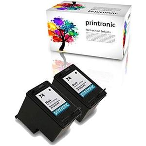 Printronic Remanufactured Ink Cartridge Replacement for HP 74 CB335WN, Black, 2 Pack