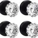Glass Dummy Door Knobs Interior,Antique Inactive Crystal Dummy Door Knobs for Hall and Closet,Matte Black (4 Pack)