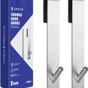 Simtive Extended (7-Inch) Over Door Hooks for Bathroom Frameless Glass Shower Door, Towel Hooks, 2-Pack, Silver