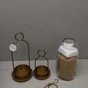 5" & 4" Wide Versatile Metal Candle Holder with Handmade Sturdy Glass Dome in Brass for Pillar Candle & Plants, 5.1" xH11.8 4" xH7.5, Industrial, Farmhouse, Shabby Chic. (2, Brass, Large & Small)