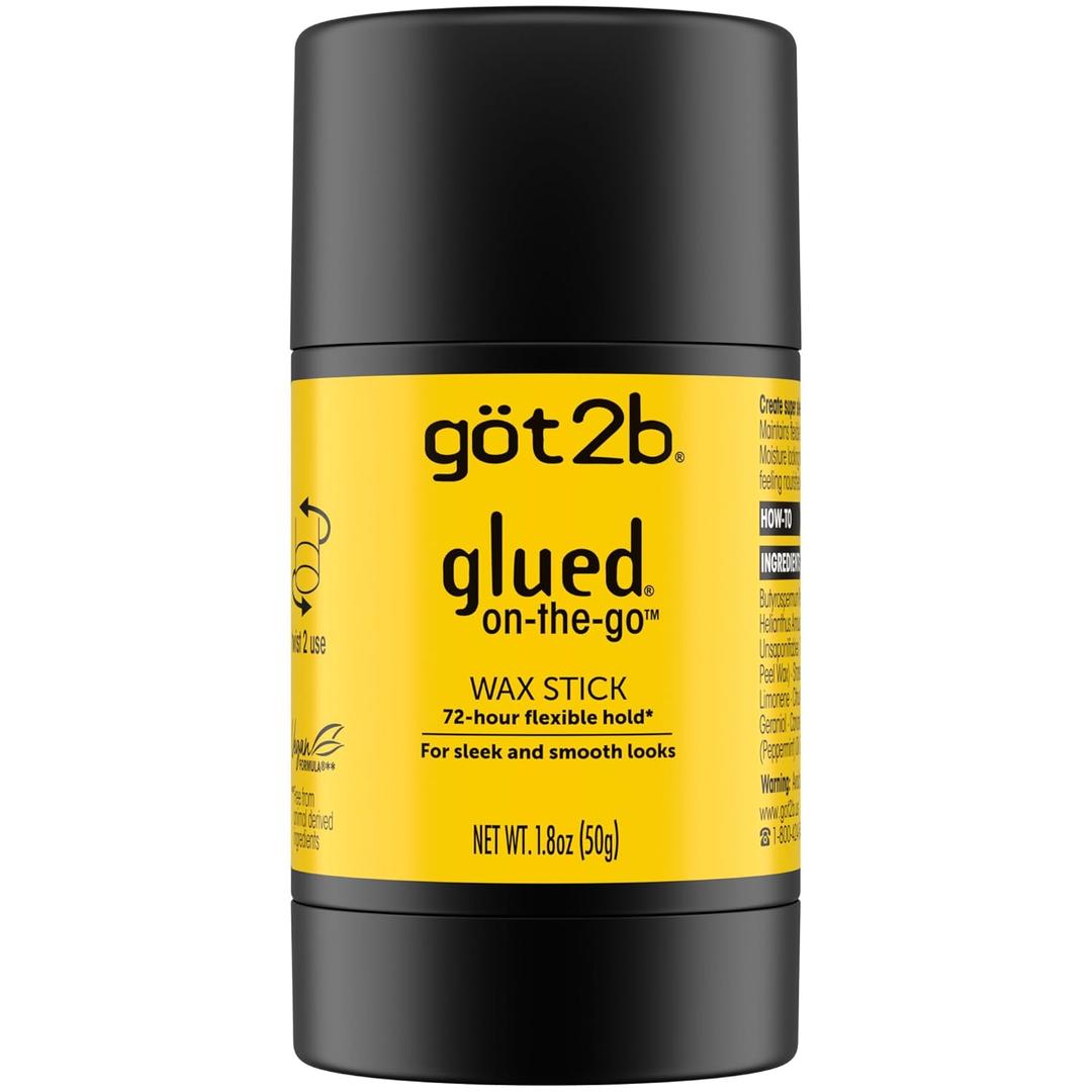 got2b glued on-the-go wax stick, 1.8oz, sleek and slick styles, style your hair without the crunch, helps control frizz