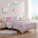 Nautica Kids - Kids Comforter Set, Super Soft Toddler Bedding with Matching Shams & Throw Pillow, Kids Home Decor, Ideal Girl Room Essentials (Sutton Palm Trees Aqua, Twin)